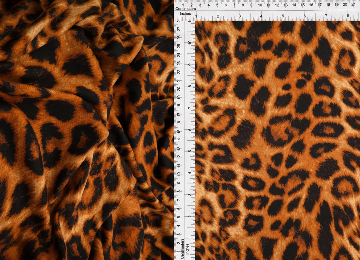 1 Yard DTY Brushed Animal Print Fabric 170 GSM Polyester Spandex Blend 58/60" Width