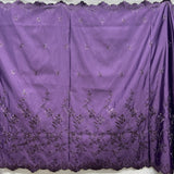 1 Yard Beaded Bridal Lace Fabric Embroidered Floral Satin Gown Couture 54" Width
