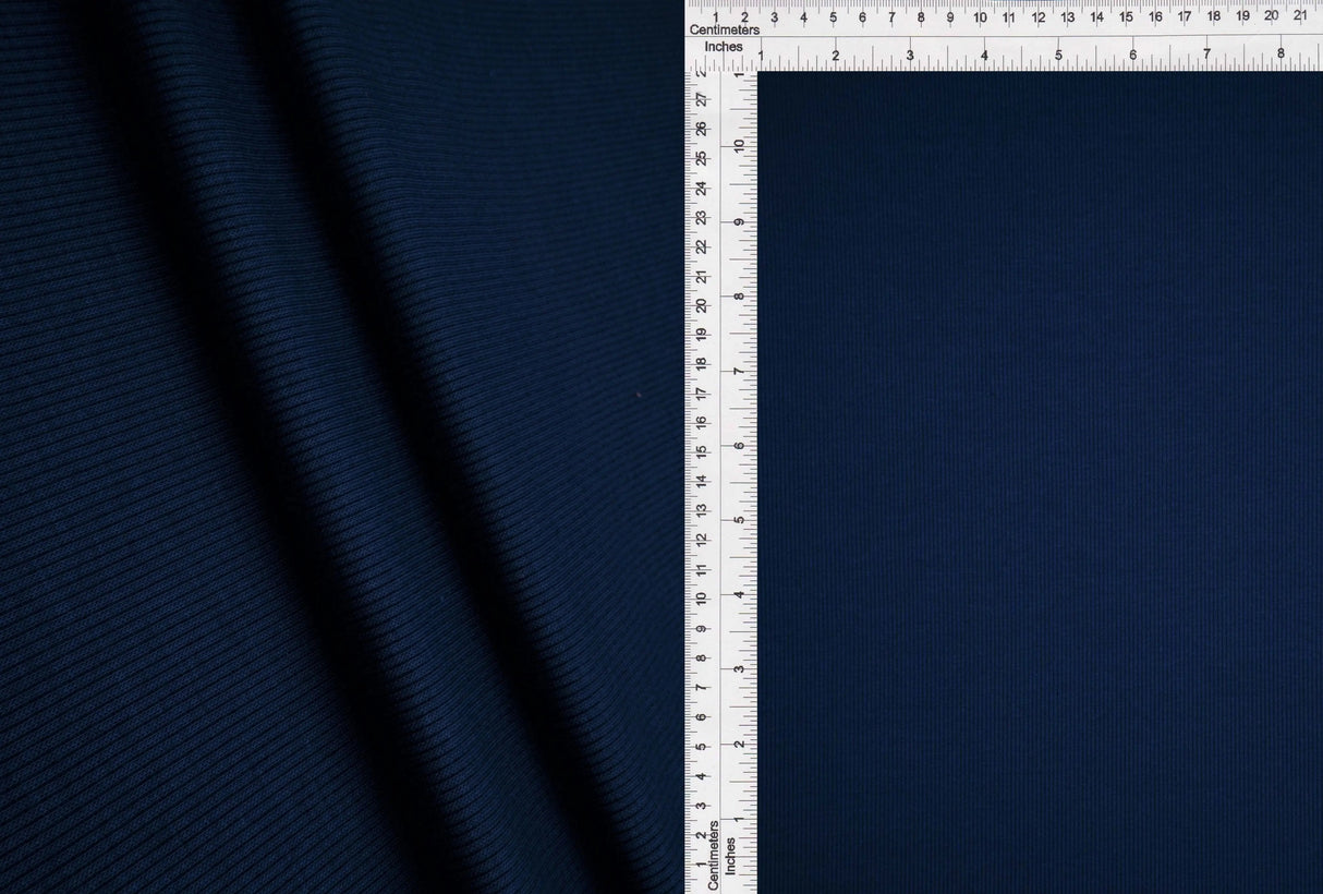 1 Yard Rib 2x1 Solid Knit Fabric, 54/56'' Wide Polyester Spandex Blend