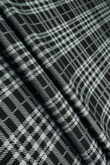 1 Yard Textured Plaid Jacquard Knit Fabric Double Knit Stretch 59/60” Wide