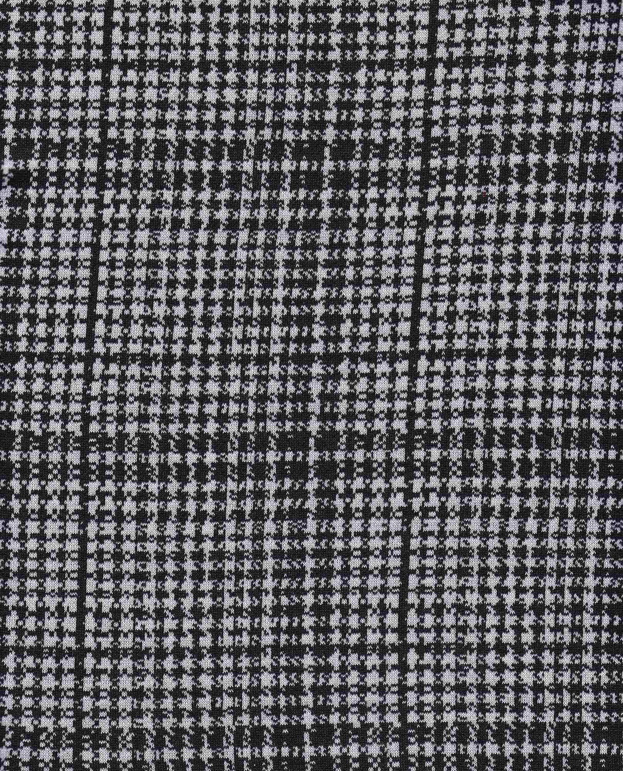 1 Yard Black & White Double Knit Jacquard Plaid Fabric 240 GSM, 57/59'' Wide Polyester Spandex Blend