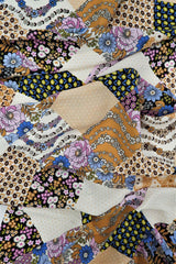 1 Yard Wool Dobby Floral Patchwork Fabric, 57/58? Wide 100% Polyester