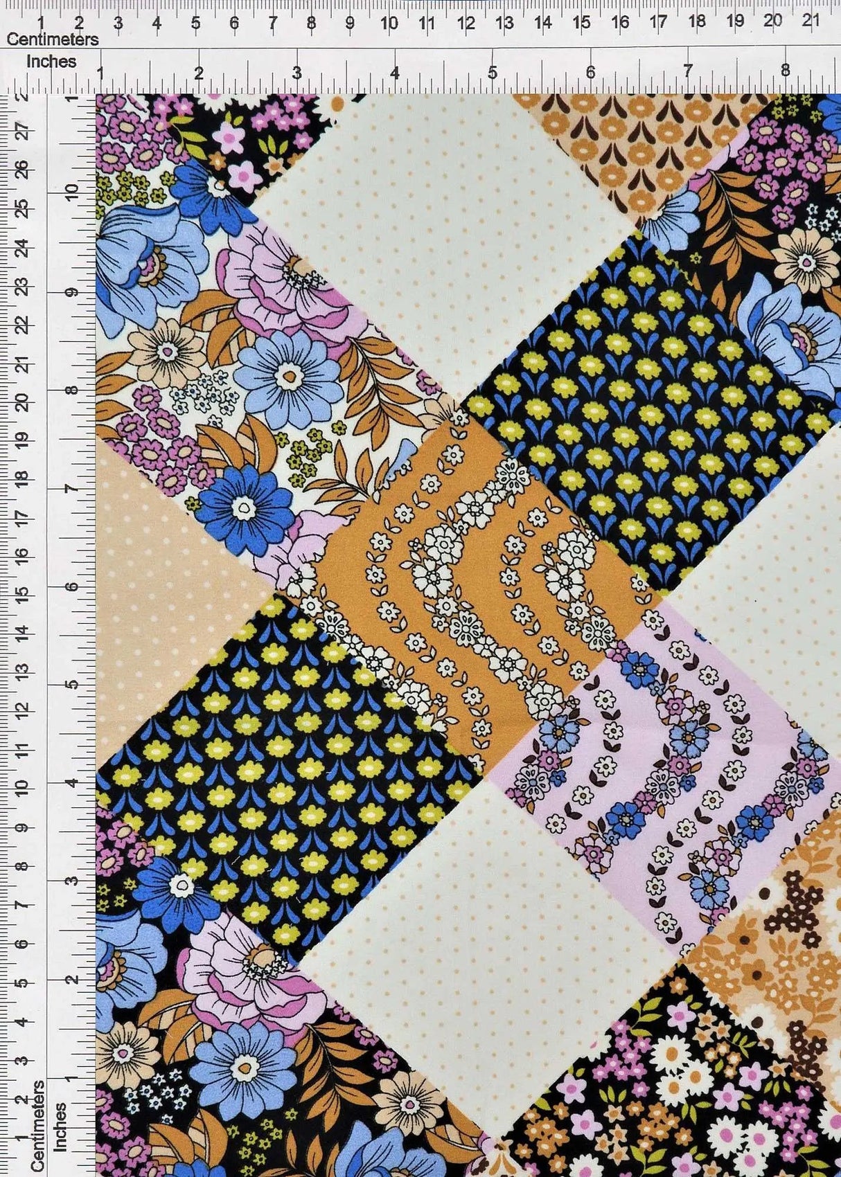 1 Yard Wool Dobby Floral Patchwork Fabric, 57/58? Wide 100% Polyester
