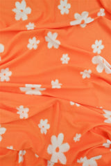 DTY Brushed Floral Knit Fabric, Soft Stretch Flower Print 58/60" Wide