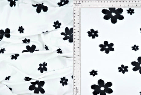 DTY Floral Print Fabric Polyester Spandex Brushed Stretch Knit 58/60 Inches