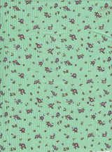 1 Yard Mint Ditsy Floral 4X2 Yummy Rib Knit Fabric Soft Stretch 58/60 Inches Wide