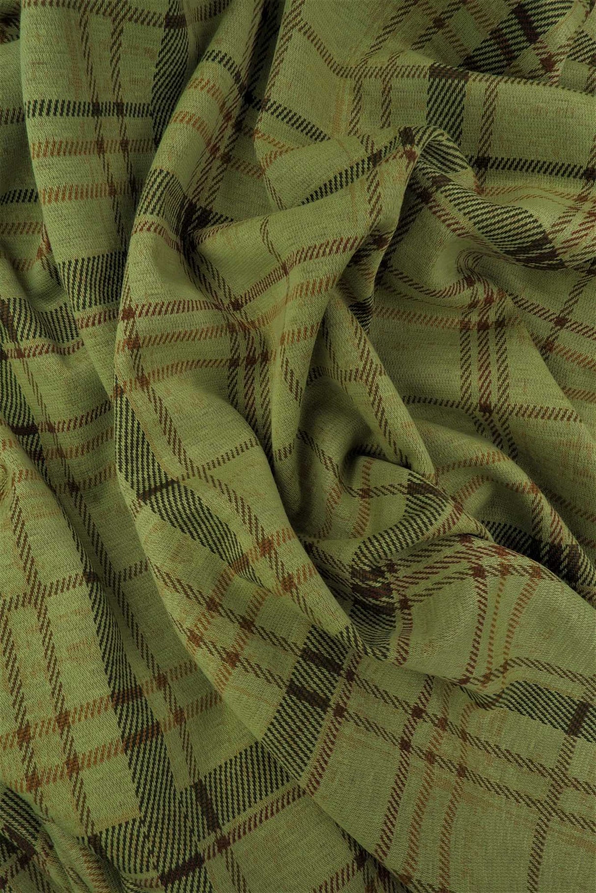 Double Knit Jacquard Plaid Fabric Heavyweight Stretch Material, 58/60" Wide