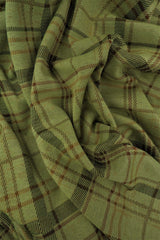 Double Knit Jacquard Plaid Fabric Heavyweight Stretch Material, 58/60" Wide