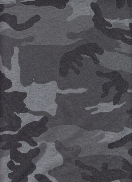 1 Yard French Terry Camouflage Print Fabric, 58/60'' Wide Polyester Rayon Spandex Blend