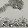 1 Yard Embroidered on 100% Polyester Net Mesh 4? Wide Beaded & Corded Floral Lace Trimming