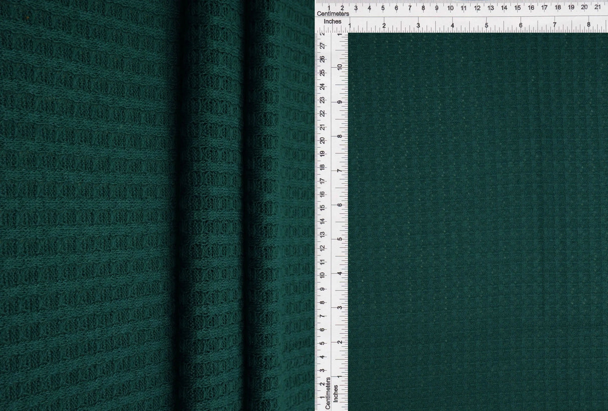 1 Yard Waffle Solid Knit Fabric, 58/60? Wide Polyester Rayon Spandex Blend