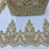 1 Yard 3D Floral Lace Trimming Embroidered on 100% Polyester Net Mesh, Elegant Decorative Lace Trim