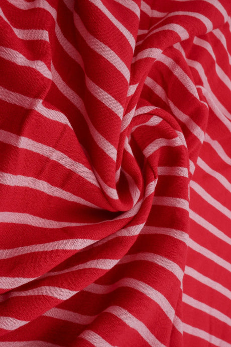 1 Yard Rayon Crepon Wash Vertical Stripe Yarn Dyed Woven Fabric Lightweight 51/52" Width