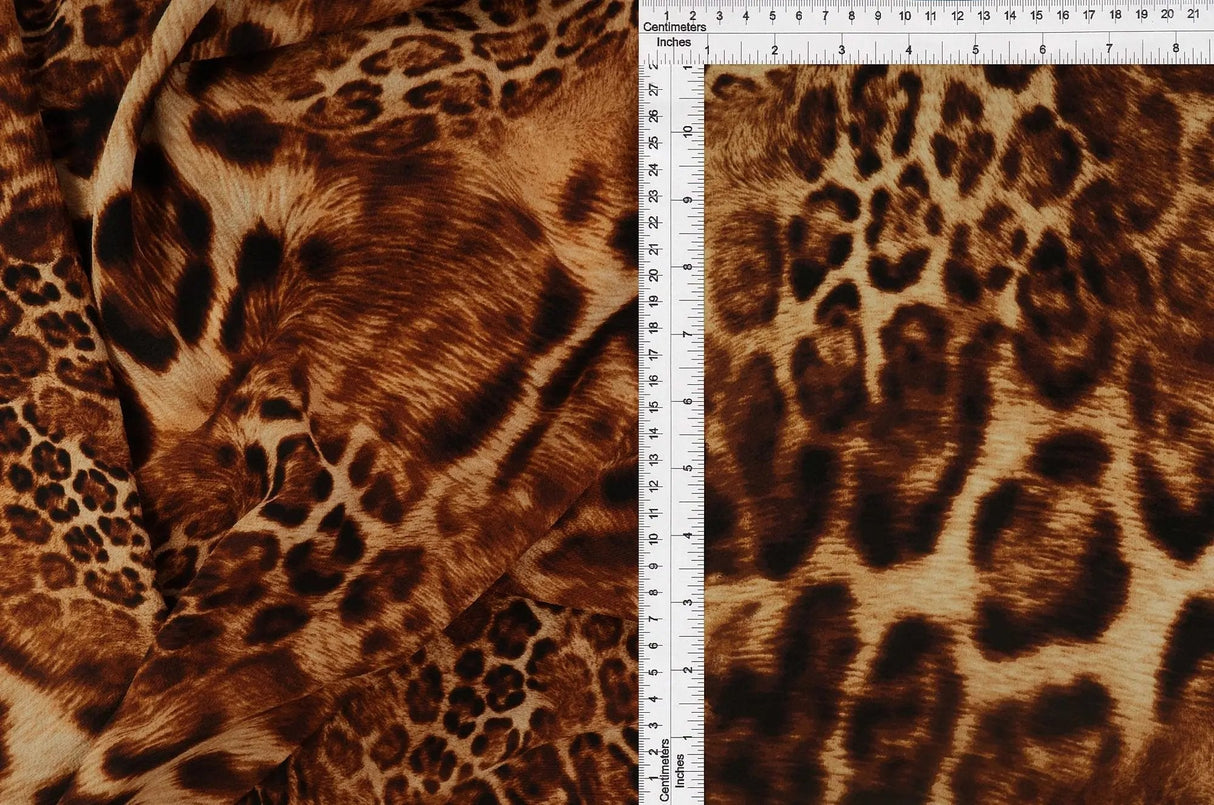 1 Yard Ghost Crepe Animal Print Woven Fabric Stretch Durable Drapery 57/58" Width