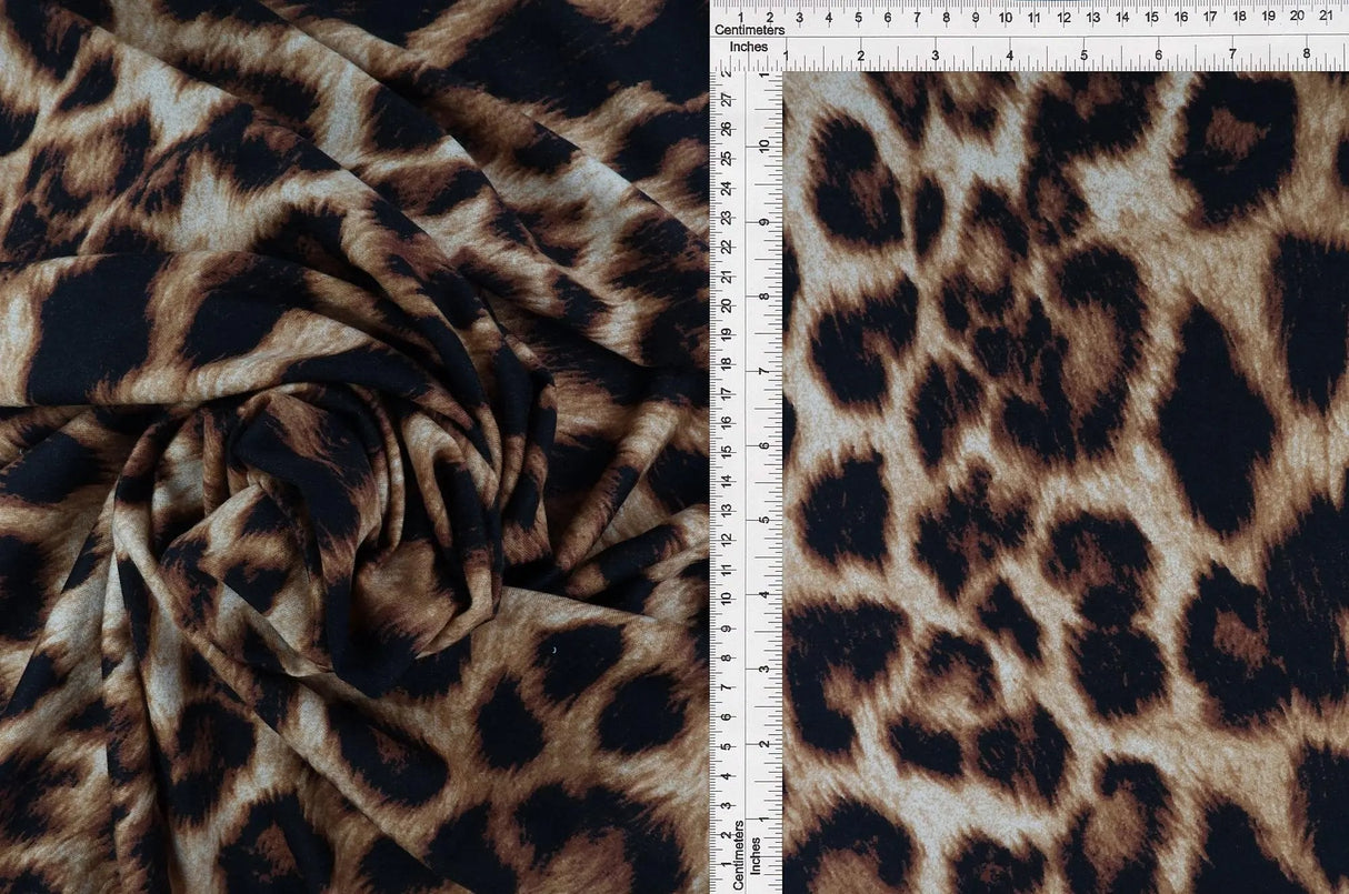 1 Yard French Terry Animal Print Knit Fabric, 58/60? Wide Poly Rayon Blend