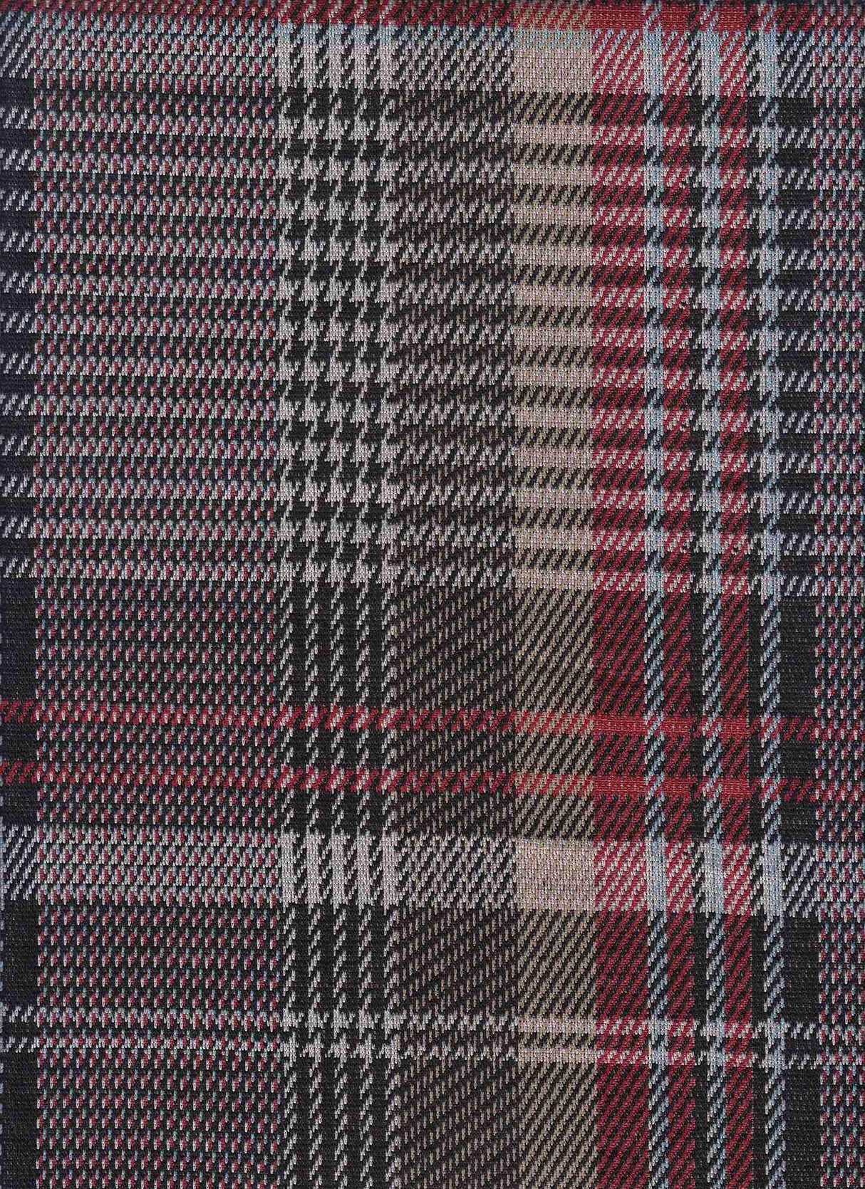 1 Yard Yarn Dyed Jacquard Plaid Knit Fabric 230 GSM, 58/60? Wide Poly Rayon Spandex Blend