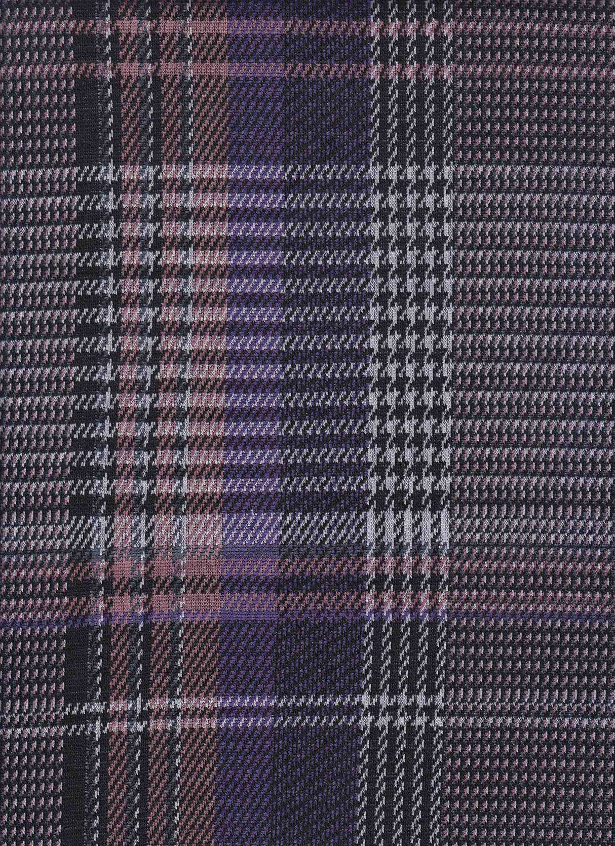 1 Yard Yarn Dyed Jacquard Plaid Knit Fabric 230 GSM, 58/60? Wide Poly Rayon Spandex Blend