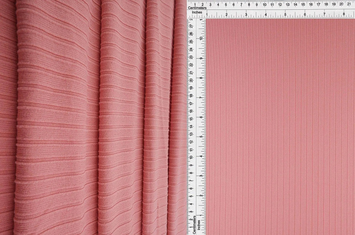 Stretch Rib Solid Knit Fabric 1 Yard of 8x3 Polyester Spandex Blend