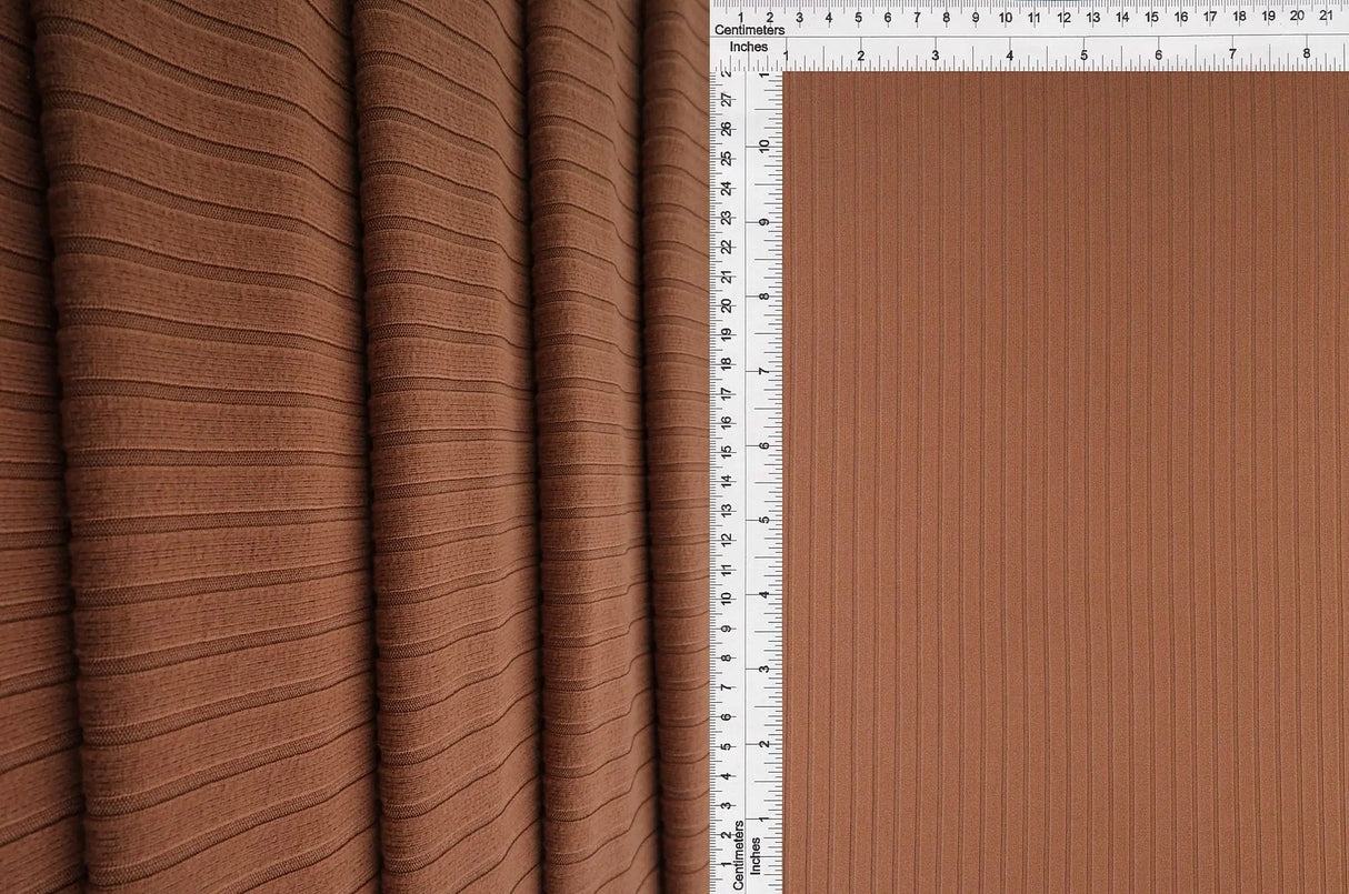 Solid 8x3 Rib Knit Fabric 58/60" Wide, Ideal for Tops & Dresses