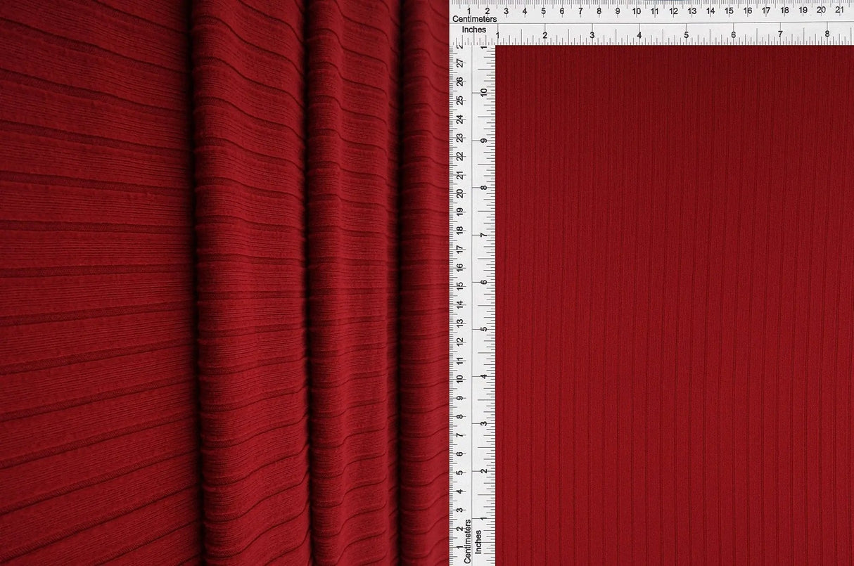 1 Yard 8x3 Yummy Rib Solid Knit Fabric 170 GSM, 58/60? Wide Polyester Spandex Blend