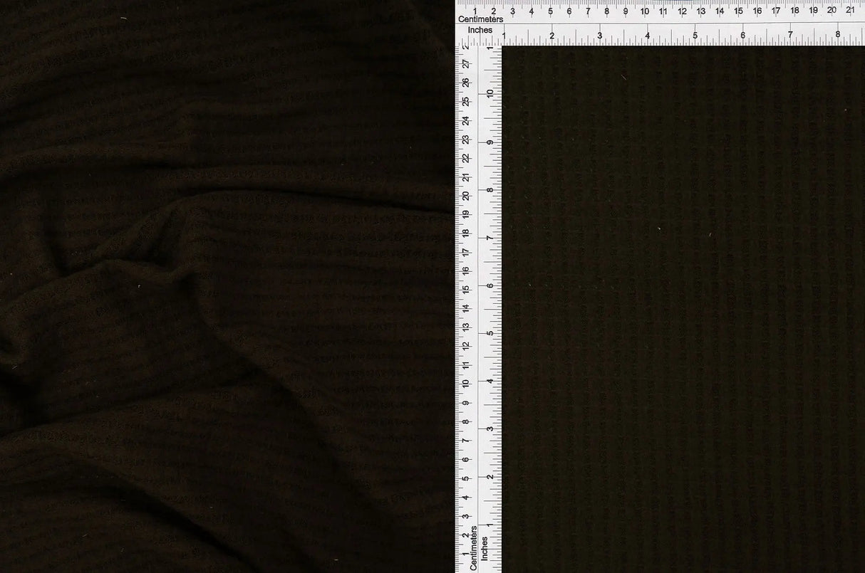 1 Yard Waffle Brushed Solid Fabric, 58/60'' Wide Polyester Rayon Spandex Blend