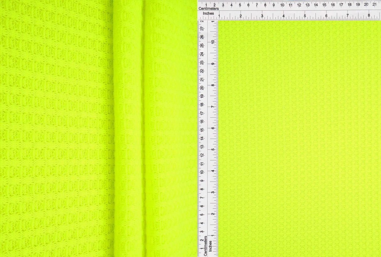 1 Yard Waffle Solid Knit Fabric, 58/60'' Wide Polyester Rayon Spandex Blend