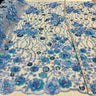 1 Yard Dazzling Yellow Beaded Sequined 3D Floral Lace Fabric on Net Mesh 52 inch Width