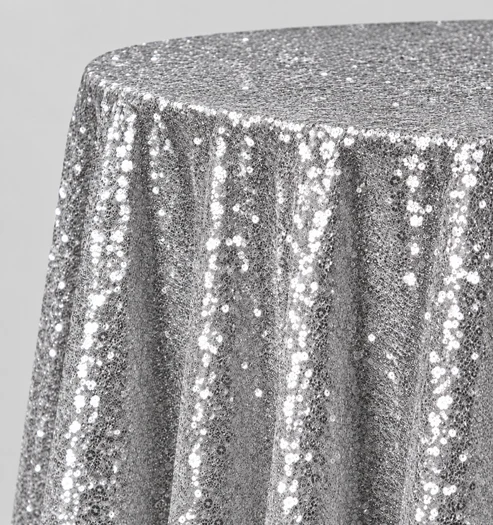 Glitz Sequin Tablecloth 90 Inch Round Durable Polyester Party