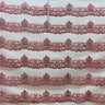 1 Yard Turquoise Glitter Mesh Fabric Ornate Floral Design 55 Inch Width