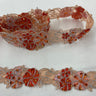 1 Yard Beaded Corded Embroidered Lace Trim 1.5" Wide 100% Polyester Organza for Dresses & Costumes