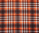 1 Yard Brown-Orange Plaid Liverpool Stretch Spandex Double Knit Fabric Textured 61 Inches