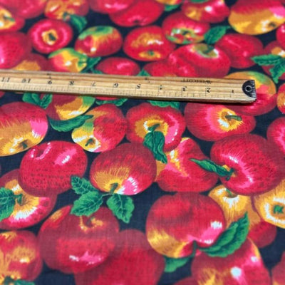 1 Yard Apple Print Poly Cotton Fabric Lightweight Durable Apparel Material width