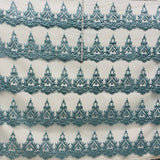 1 Yard Turquoise Glitter Mesh Fabric Lightweight Sparkle 55 Inch Width