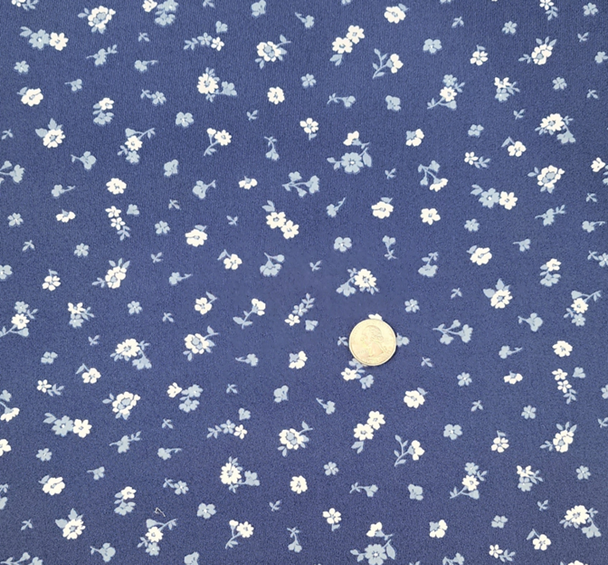1 Yard Soft Brushed DTY Navy Fabric 58/59" Wide, Fluffy Textured Polyester for Apparel