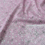 1 Yard Bandana Print Poly Cotton Fabric Durable Lightweight Apparel Material width