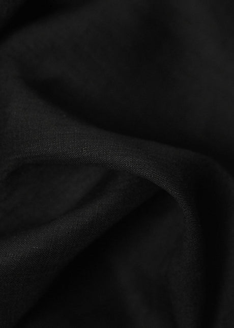 1 Yard Lightweight Black Linen Fabric Flat Solid 58 Inches Wide for Apparel and Crafts