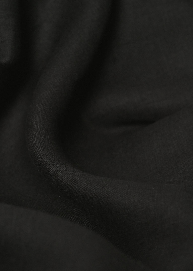1 Yard Black Solid Pure Linen Fabric, Midweight Softened 54 Inches Wide for Apparel and Décor