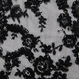 1 Yard Re-Embroidered Lace Fabric Cord Extravagant Floral Design Luxurious