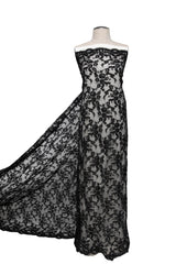 1 Yard Re-Embroidered Lace Fabric Cord Extravagant Floral Design Luxurious