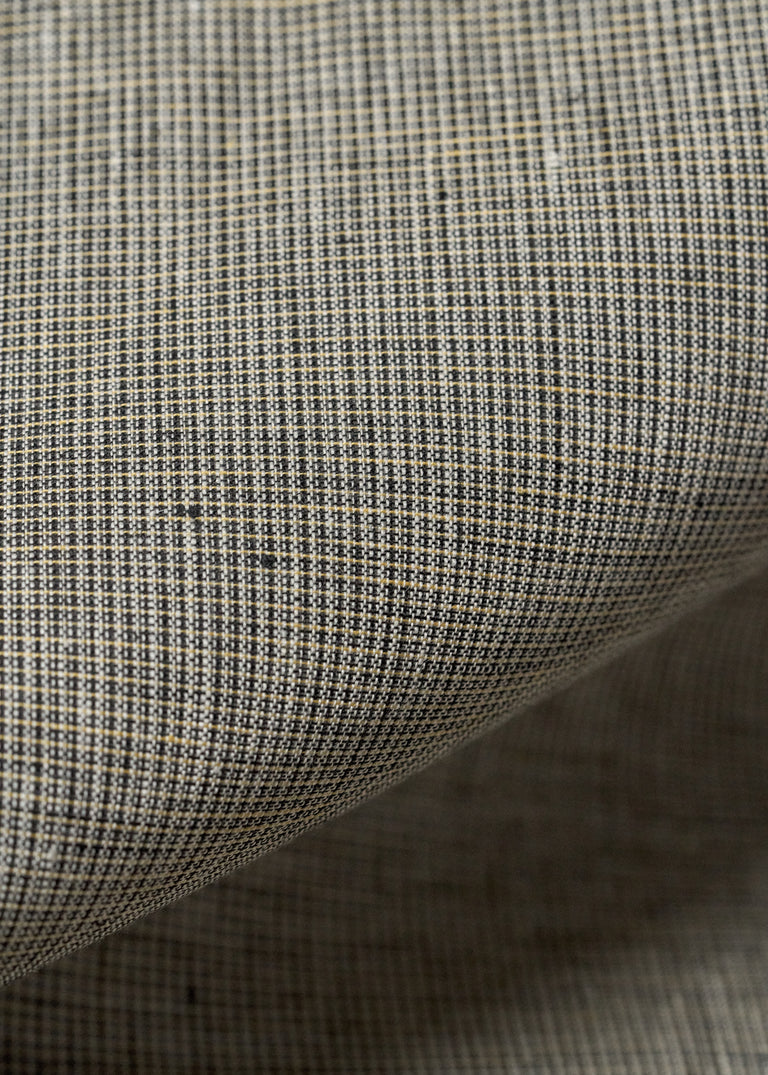 1 Yard Exceptional Irish Pure Linen Black Tweed Stripe Fabric 62"/60" Width