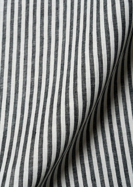 1 Yard Pure Linen Yarn Dyed 1/4 Inch Stripe Two Tone Natural Off Fabric 58 Inch White