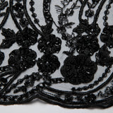 1 Yard Stunning 52" Wide Tulle Lace Fabric with Embroidered Floral Design