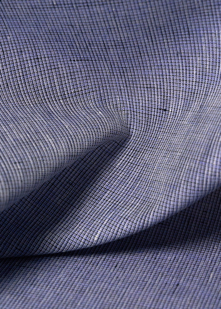 1 Yard Irish Pure Linen Blue Tweed Stripe Fabric 62"/60" Width