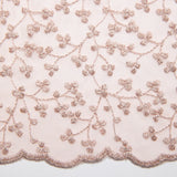 1 Yard Exquisite Mesh Lace Fabric with Metallic Embroidered Floral Pattern 52" Wide