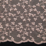 1 Yard Exquisite Mesh Lace Fabric with Metallic Embroidered Floral Pattern 52" Wide