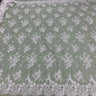 1 Yard Luxurious Beaded and Corded Bridal Lace Fabric Embroidered on Polyester Net Mesh 52 inch Width