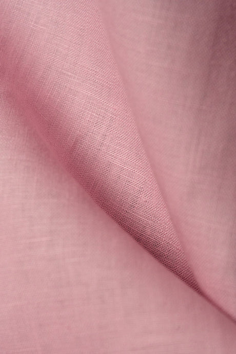 1 Yard Midweight Bubble Gum Pure Linen Fabric, Softened 5.5 oz Solid Weave 54 Inch Wide
