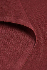 1 Yard Burgundy Linen Silk Fabric, Elegant Midweight Woven Material 54 Inches Wide