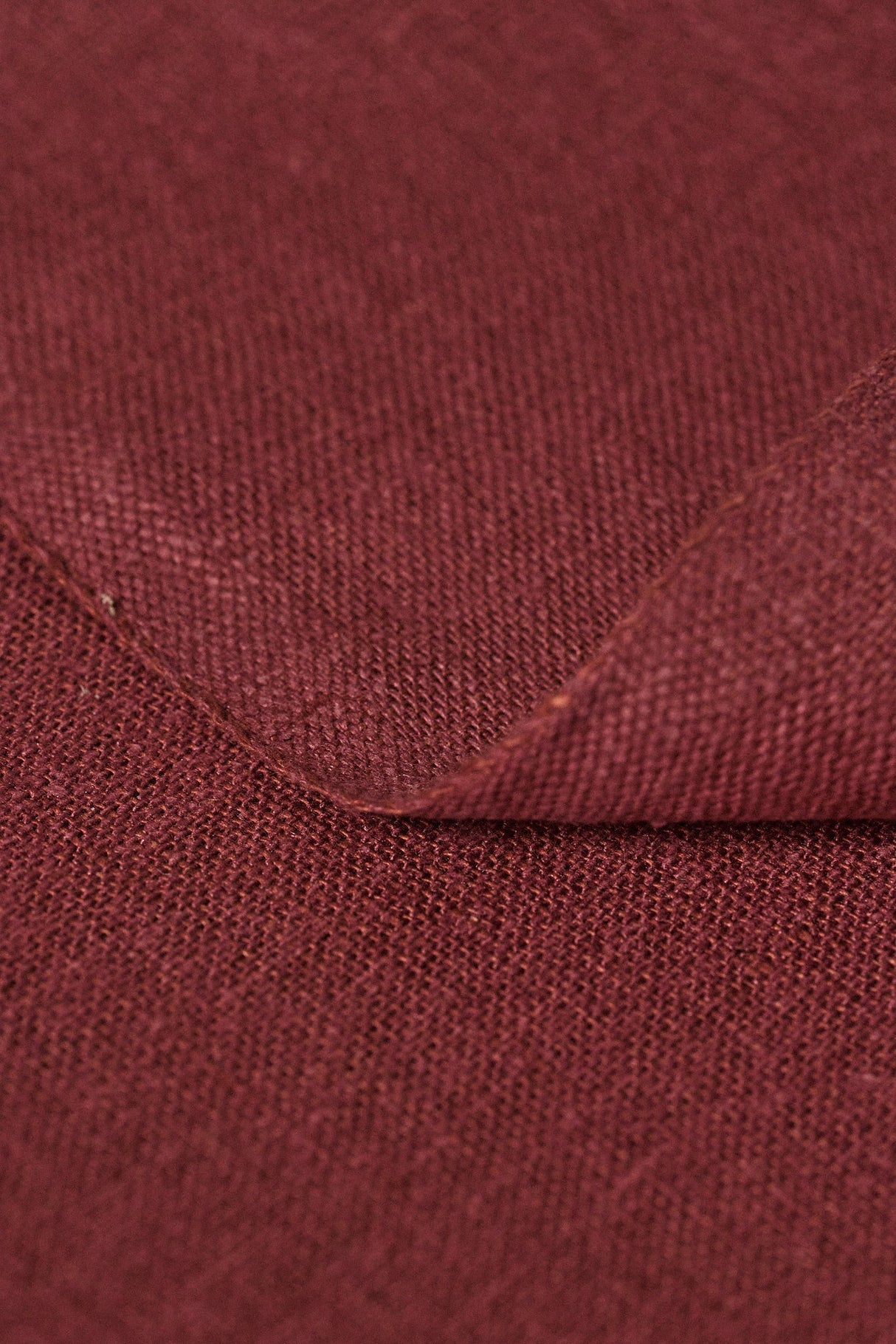 1 Yard Burgundy Linen Silk Fabric, Elegant Midweight Woven Material 54 Inches Wide