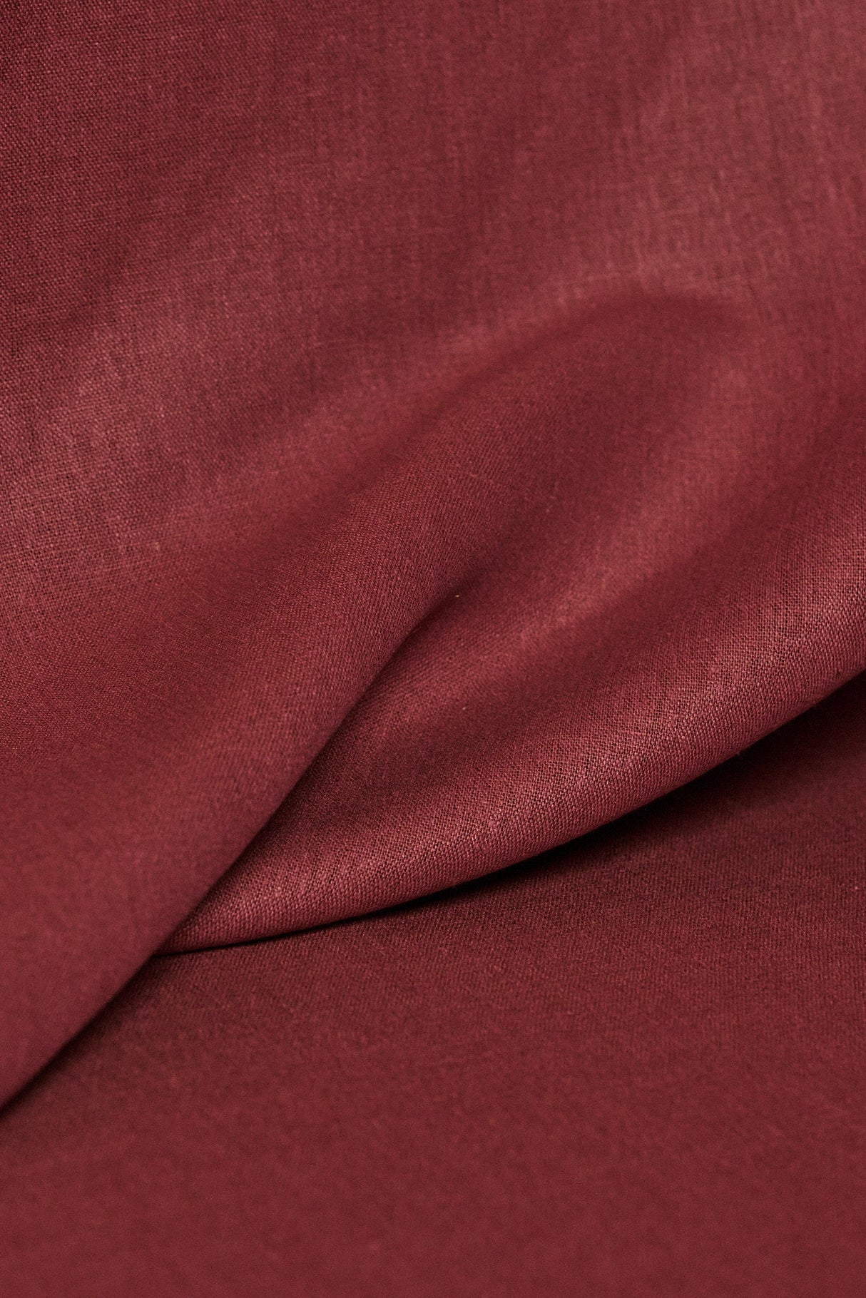 1 Yard Burgundy Linen Silk Fabric, Elegant Midweight Woven Material 54 Inches Wide